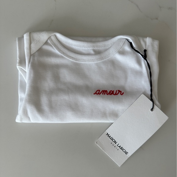 Amour White Long Sleeve Baby Bodysuit - Picture 2 of 7